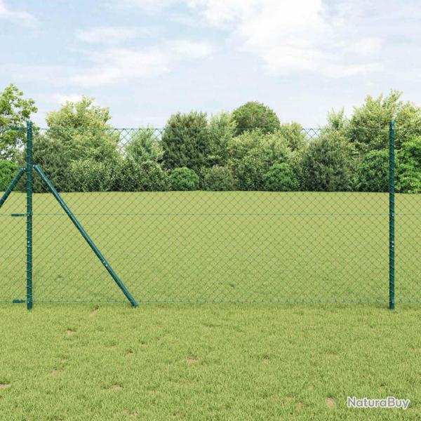 Cl�ture en treillis m�tallique 25 x 1 m Acier Vert