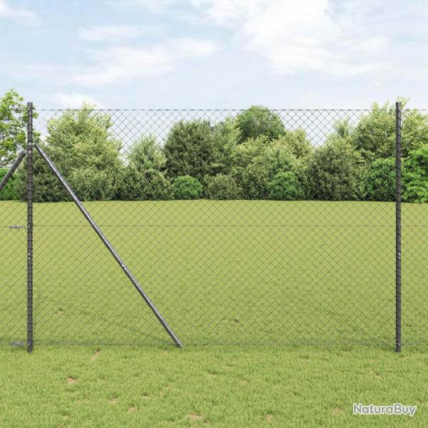Cl�ture en treillis m�tallique 10 x 1,5 m Acier Gris