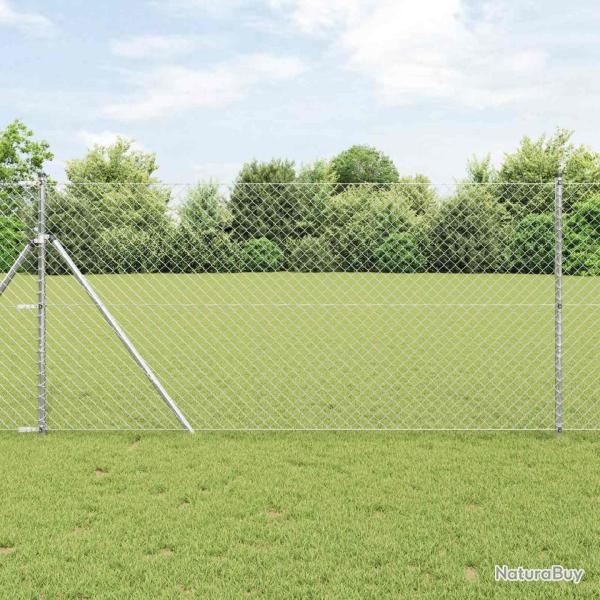 Cl�ture en treillis m�tallique 25 x 1,2 m Acier galvanis�