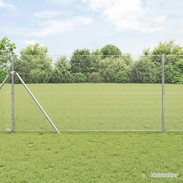 Cl�ture en fil soud� 2500 x 120 cm Argent