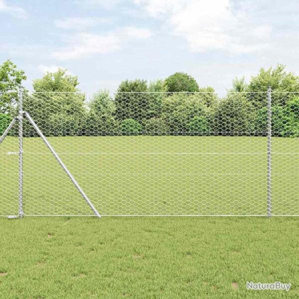 Cl�ture hexagonale Argent� 1 x 50 m Acier galvanis�
