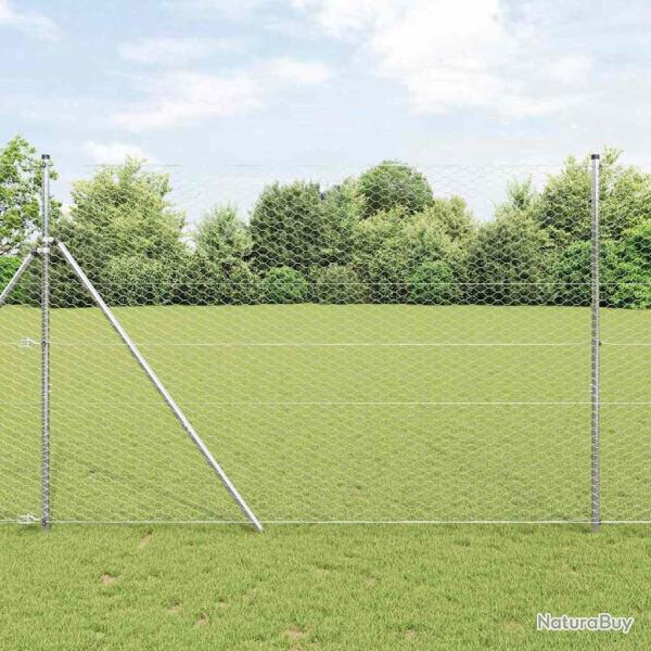 Cl�ture hexagonale Argent� 1,5 x 50 m Acier galvanis�