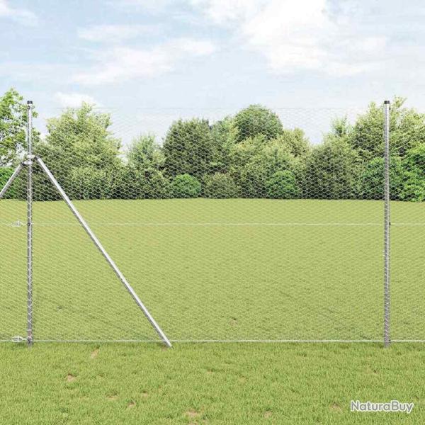 Cl�ture hexagonale Argent 1,5 x 100 m Acier galvanis�