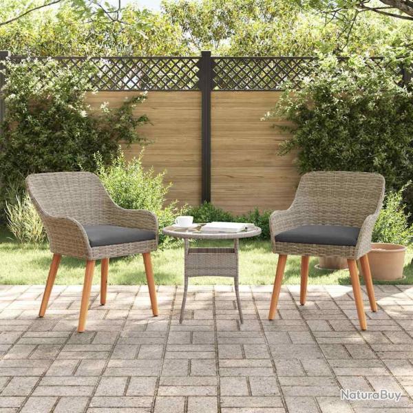 Chaise de 2 pcs Noir 62,5 x 55 x 82 cm polyrotin