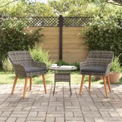 Chaise de 2 pcs Gris 62,5 x 55 x 82 cm polyrotin