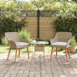 Chaise de 2 pcs Beige 62,5 x 55 x 82 cm polyrotin
