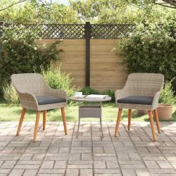 Chaise de 2 pcs Gris clair 62,5 x 55 x 82 cm polyrotin