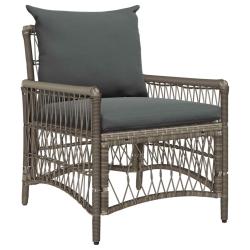 Chaise de avec coussin Gris 73 x 61 x 77 cm polyrotin
