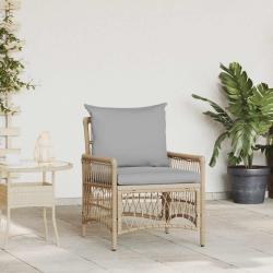 Chaise de avec coussin Beige 73 x 61 x 77 cm polyrotin