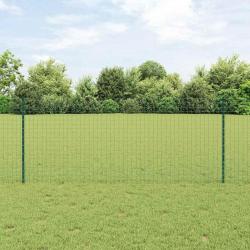 Poteau de cl&ocirc;ture ench&acirc;ss&eacute; 11 pc Vert 140 cm
