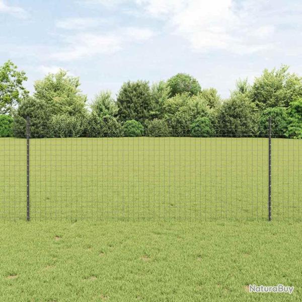 Poteau de cl�ture ench�ss� 5 pc Gris 140 cm
