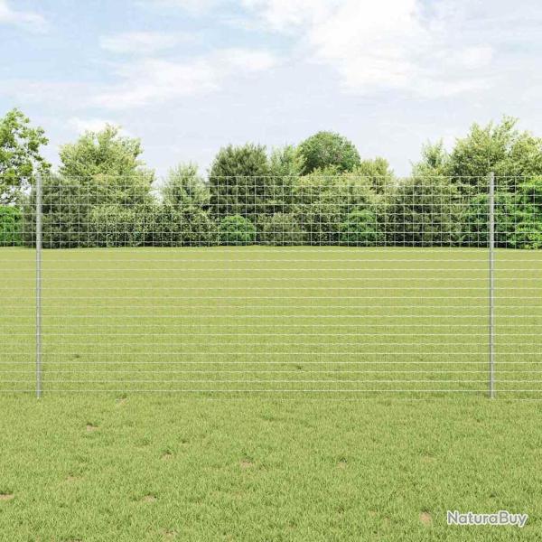 Poteau de cl�ture ench�ss� 11 pc Argent� 160 cm