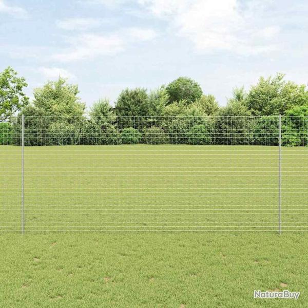 Poteau de cl�ture ench�ss� 11 pc Argent� 180 cm