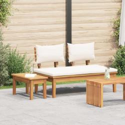 Ensemble banc et table de 2 pcs Cr&egrave;me et marron