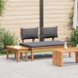 Ensemble banc et table de 2 pcs Gris et marron