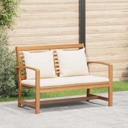 banc Marron et Cr&egrave;me 110 x 66 x 76 cm Bois de teck massif