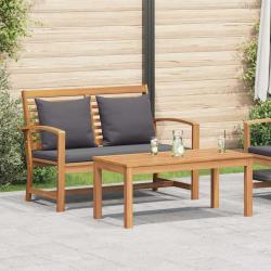 banc Brun et gris fonc&eacute; 110 x 66 x 76 cm Bois de teck massif