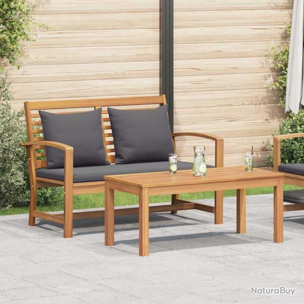 banc Brun et gris fonc� 110 x 66 x 76 cm Bois de teck massif