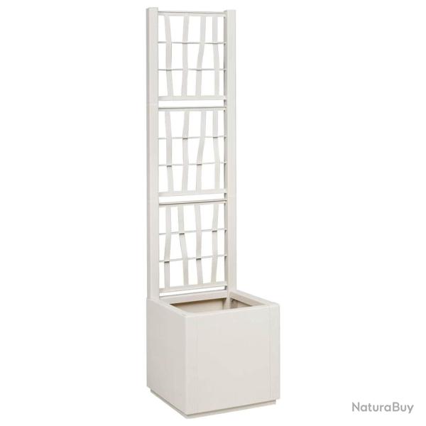 Bac � fleurs avec Treillis Blanc 36 x 36 x 140 cm PP