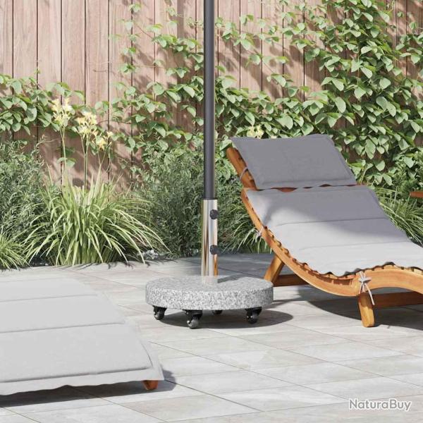 Pied de parasol 29,8kg Gris Granite et Acier Inoxydable Rond