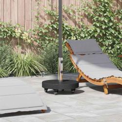 Pied de parasol 30kg Noir Granite et Acier Inoxydable Rond