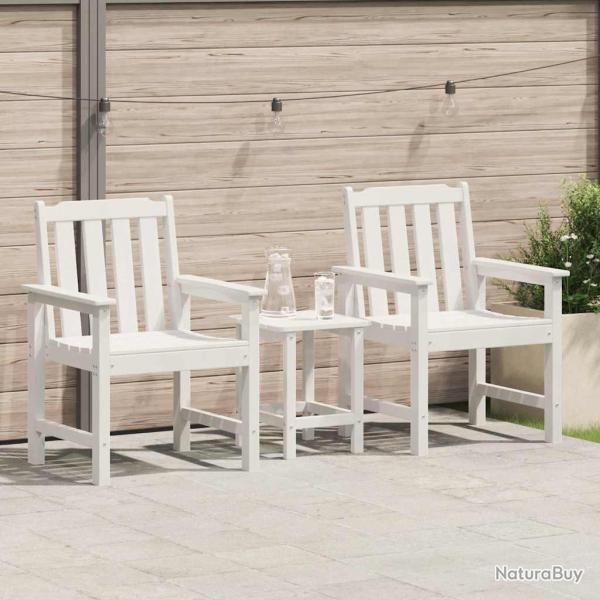 Chaise de . 2 pcs Blanc 65,5 x 59 x 88 cm HDPE
