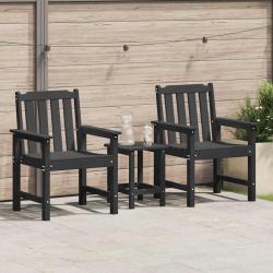 Chaise de . 2 pcs Noir 65,5 x 59 x 88 cm HDPE