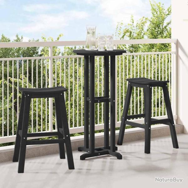 Tabouret de bar 2 pcs Noir 52 x 43 x 73,5 cm HDPE