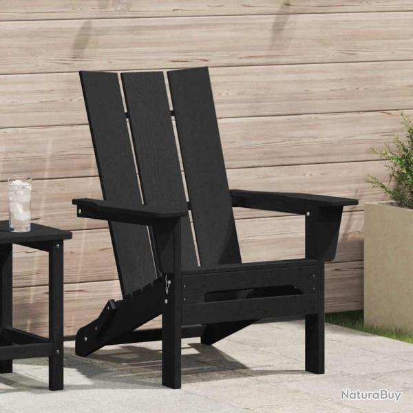 Chaise Adirondack pliante Noir 80,5 x 74,5 x 92 cm HDPE