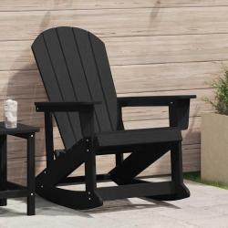Chaise Adirondack &agrave; bascule Noir 92 x 73,5 x 92 cm HDPE