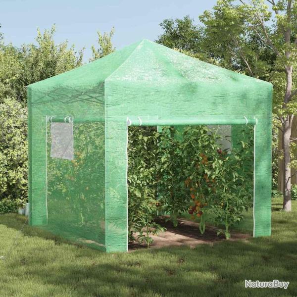 Serre avec cadre pop-up avec toit Vert 290 x 290 x 315 cm Fer