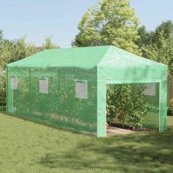 Serre avec cadre pop-up avec toit Vert 290 x 870 x 315 cm Fer