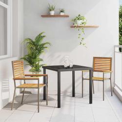 Chaises empilables de 2 pcs Marron et gris
