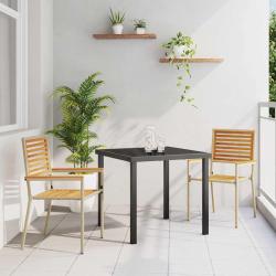 Chaises empilables de 2 pcs Marron et beige