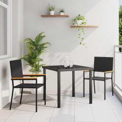 Chaises empilables de 2 pcs Noir et Marron