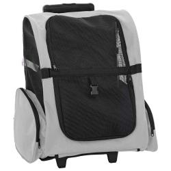 Chariot pour animaux de compagnie 3 en 1 Gris 48 x 32 x (57-106) cm Tissu Oxford