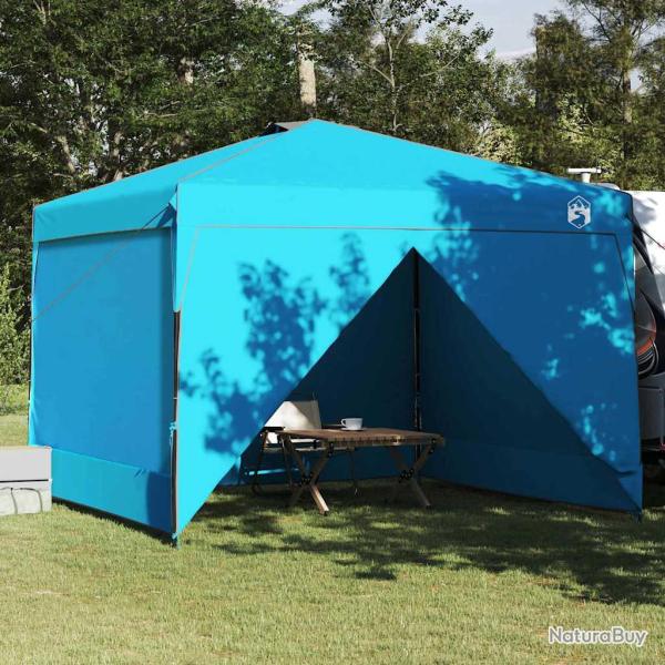Tente avec abri en tissu bleu, pour le camping, 290 � 290 � 251 cm