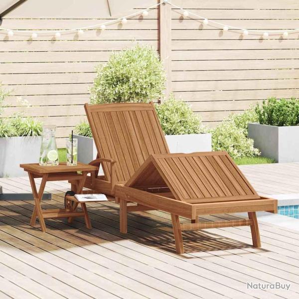 Transat 2 pcs Bois de teck massif Marron