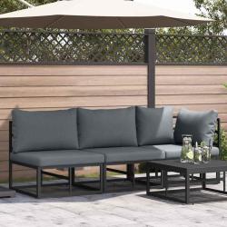 Mobilier de 3 Pi&egrave;ce Noir et anthracite M&eacute;tal