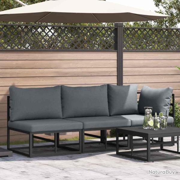 Mobilier de 3 Pi�ce Noir et anthracite M�tal