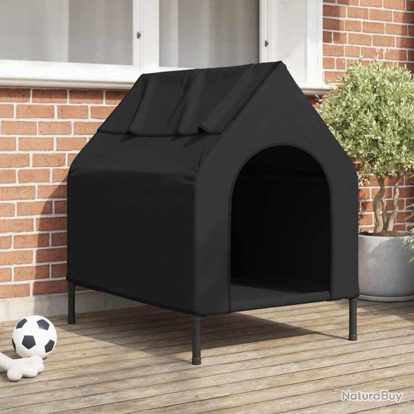 Maison pour animaux en acier noire, 90 � 65 � 83 cm