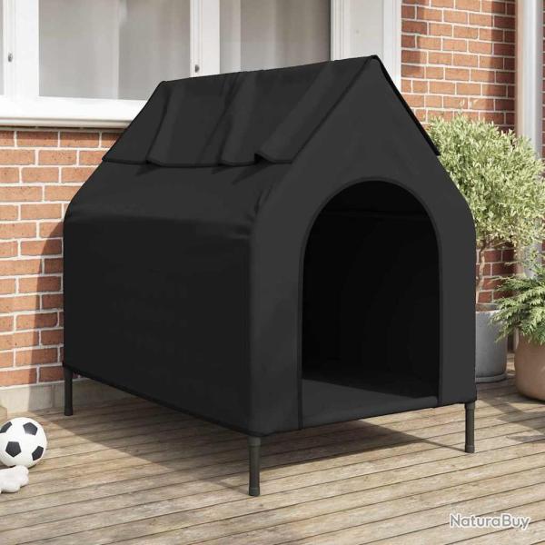 Maison pour animaux en acier noir, 110 � 75 � 90 cm