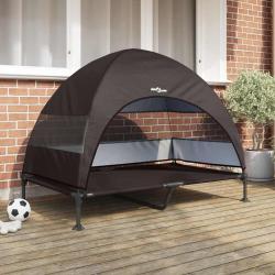 Lit sur&eacute;lev&eacute; pour chien Marron 127 x 81 x 108 cm Tissu et acier