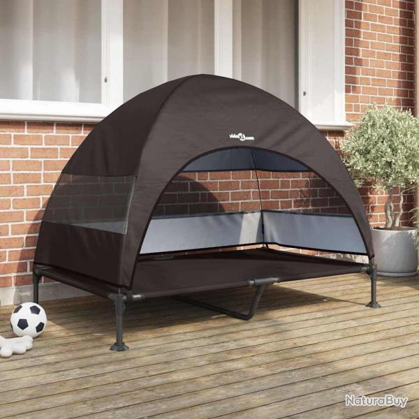 Lit sur�lev� pour chien Marron 127 x 81 x 108 cm Tissu et acier