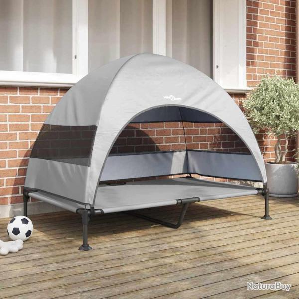 Lit sur�lev� pour chien Gris Argent� 127 x 81 x 108 cm