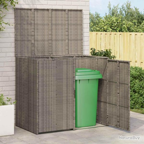 Bo�te de poubelle 2 pcs Gris 130 x 80 x 115 cm Poly�thyl�ne