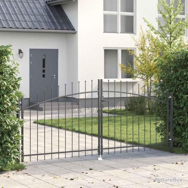 Porte Double WOERDEN 299,5 x 174,5 cm Acier Gris Verrouillable