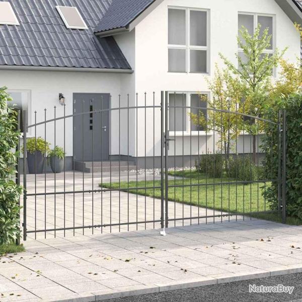 Porte Double WOERDEN 400 x 224,5 cm Acier Gris Verrouillable