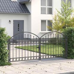 Porte de Cl&ocirc;ture ASSEN 301 x 175,5 cm Acier Gris Verrouillable