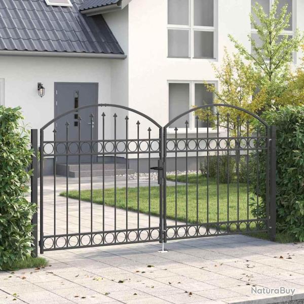 Porte de Cl�ture ASSEN 301 x 200 cm Acier Gris Verrouillable
